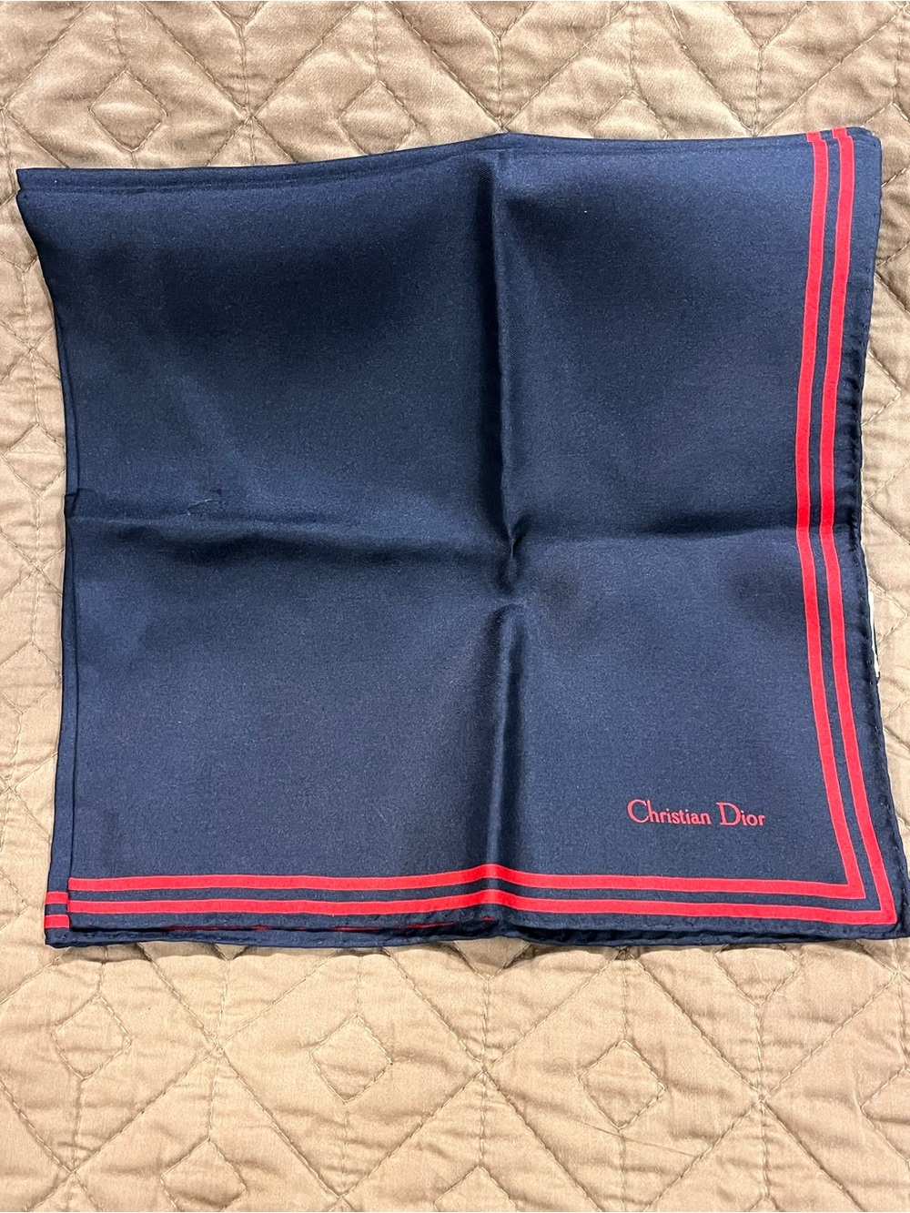 Vintage Christian Dior Silk Pocket Square / Mini Scarf/purse tie